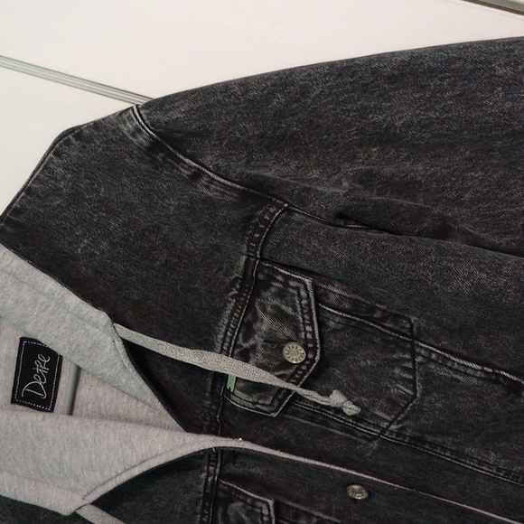 Detre No.2 Black Stone Washed Denim Sweatshirt Jacket - Picture 8 of 13